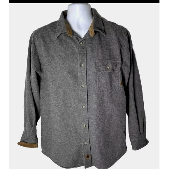 Legendary Whitetails Mens LT Gray Flannel Shirt Large Tall Buck Camp Button up - Picture 1 of 14
